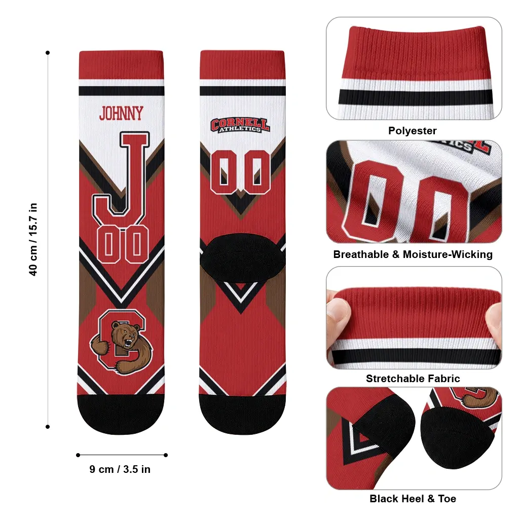 Cornell Big Red Socks Personalized Arrow Blocks Red High Quality Cornell Big Red Socks Personalized Arrow Blocks Red High Quality
