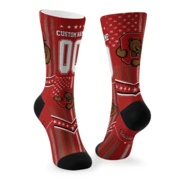 Cornell Big Red Socks Personalized Star Stripes Red White Fashion Forward