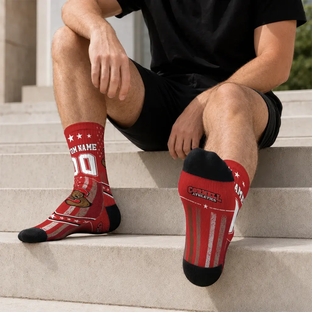 Cornell Big Red Socks Personalized Star Stripes Red White Latest Model Cornell Big Red Socks Personalized Star Stripes Red White Latest Model