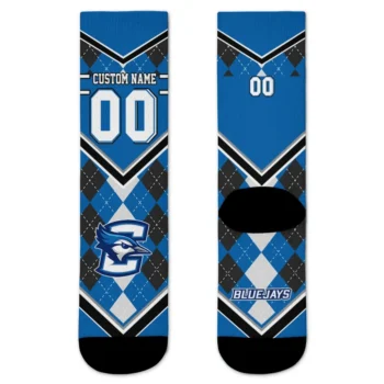 Creighton Bluejays Socks Customized Argyle Pattern Blue Best Selling