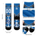 Creighton Bluejays Socks Customized Argyle Pattern Blue Best Selling