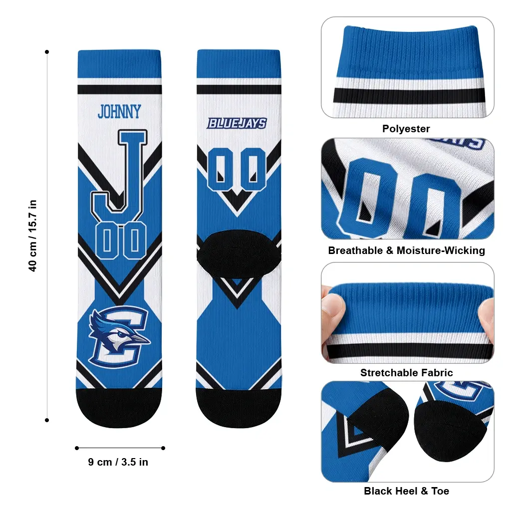 Creighton Bluejays Socks Customized Arrow Blocks Blue High Quality Creighton Bluejays Socks Customized Arrow Blocks Blue High Quality
