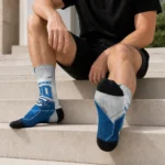 Creighton Bluejays Socks Customized Geometric Tech Blue Best Selling
