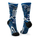 Creighton Bluejays Socks Customized Leopard Print Blue Black Best Selling