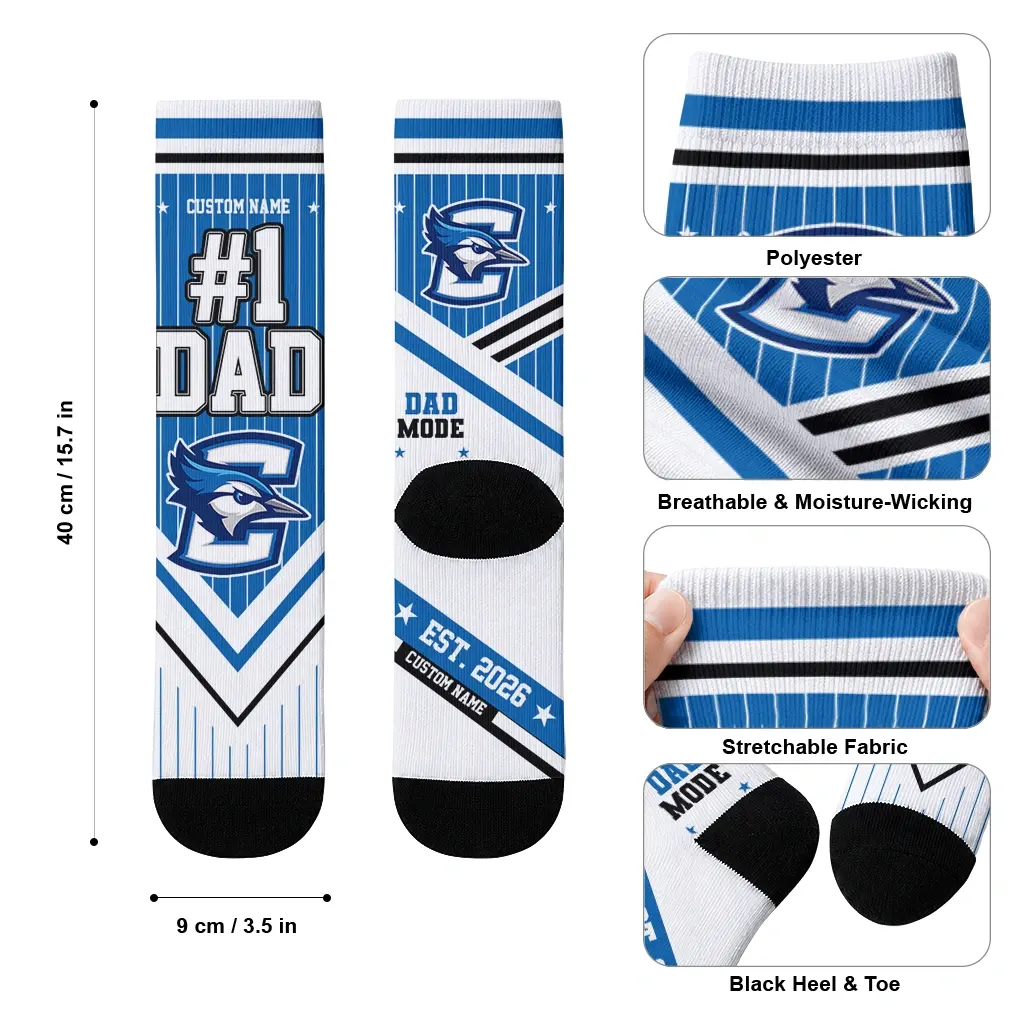 Creighton Bluejays Socks Customized Pinstripe Chevron Blue White High Quality Creighton Bluejays Socks Customized Pinstripe Chevron Blue White High Quality
