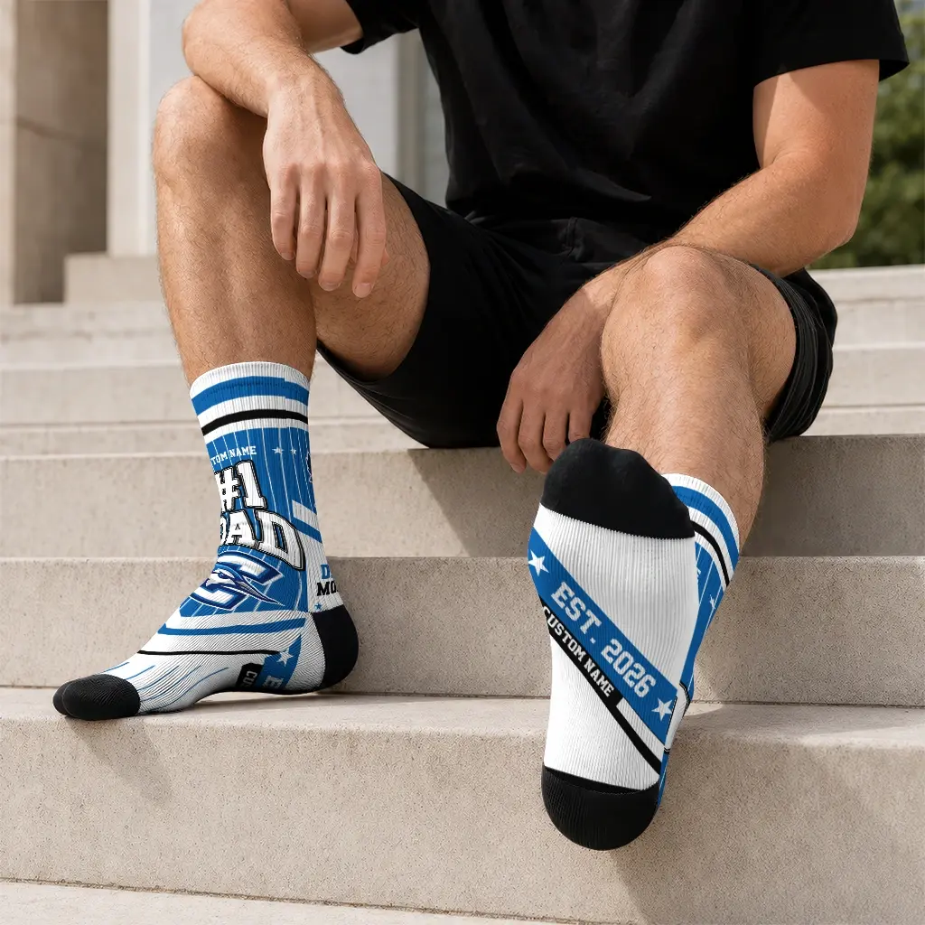 Creighton Bluejays Socks Customized Pinstripe Chevron Blue White Latest Model Creighton Bluejays Socks Customized Pinstripe Chevron Blue White Latest Model