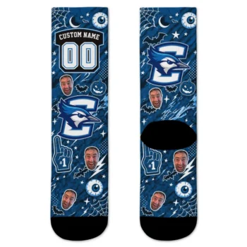 Creighton Bluejays Socks Customized Scattered Icons Blue Best Selling