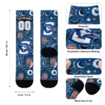 Creighton Bluejays Socks Customized Scattered Icons Blue Best Selling