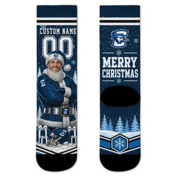 Creighton Bluejays Socks Customized Snowy Scene Blue White Best Selling