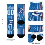 Creighton Bluejays Socks Customized Star Stripes Blue White Best Selling