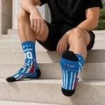 Creighton Bluejays Socks Customized Star Stripes Blue White Best Selling