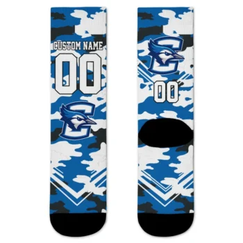 Creighton Bluejays Socks Customized Woodland Camo Blue Best Selling