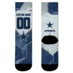 Dallas Cowboys Socks Custom Geometric Tech Blue Best Selling