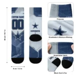 Dallas Cowboys Socks Custom Geometric Tech Blue Best Selling