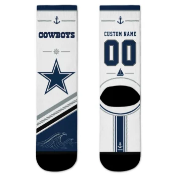 Dallas Cowboys Socks - Customized Nautical Icons Blue White