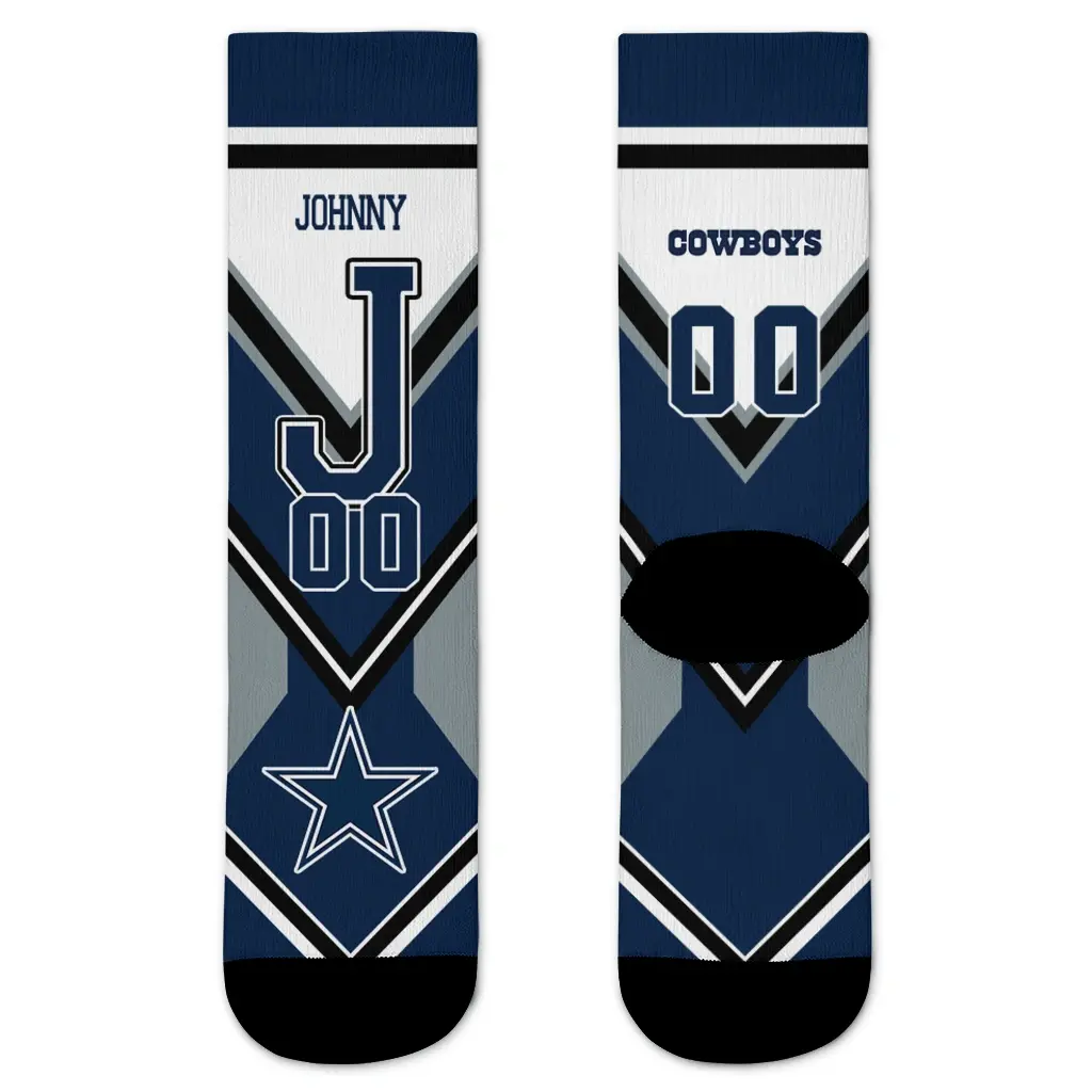 Dallas Cowboys Socks Personalized Arrow Blocks Blue Best Selling Dallas Cowboys Socks Personalized Arrow Blocks Blue Best Selling