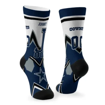 Dallas Cowboys Socks Personalized Arrow Blocks Blue Fashion Forward