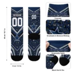 Dallas Cowboys Socks Personalized Leopard Print Blue Black Best Selling