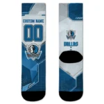 Dallas Mavericks Socks Custom Geometric Tech Blue Best Selling