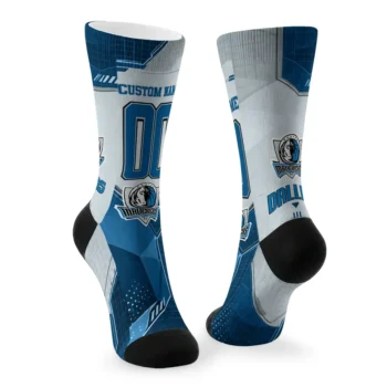 Dallas Mavericks Socks Custom Geometric Tech Blue Fashion Forward
