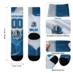 Dallas Mavericks Socks Custom Geometric Tech Blue Best Selling