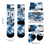 Dallas Mavericks Socks Custom Woodland Camo Blue Best Selling