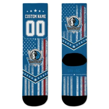 Dallas Mavericks Socks Customized Star Stripes Blue White Best Selling