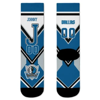 Dallas Mavericks Socks Personalized Arrow Blocks Blue Best Selling