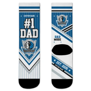 Dallas Mavericks Socks - Personalized Pinstripe Chevron Blue White
