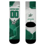 Dallas Stars Socks Custom Geometric Tech Green Best Selling