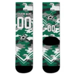 Dallas Stars Socks Custom Woodland Camo Green Best Selling