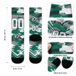 Dallas Stars Socks Custom Woodland Camo Green Best Selling