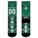 Dallas Stars Socks Customized Argyle Pattern Green Best Selling