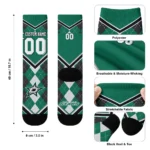 Dallas Stars Socks Customized Argyle Pattern Green Best Selling