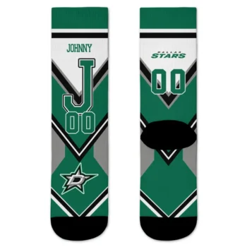 Dallas Stars Socks Personalized Arrow Blocks Green Best Selling