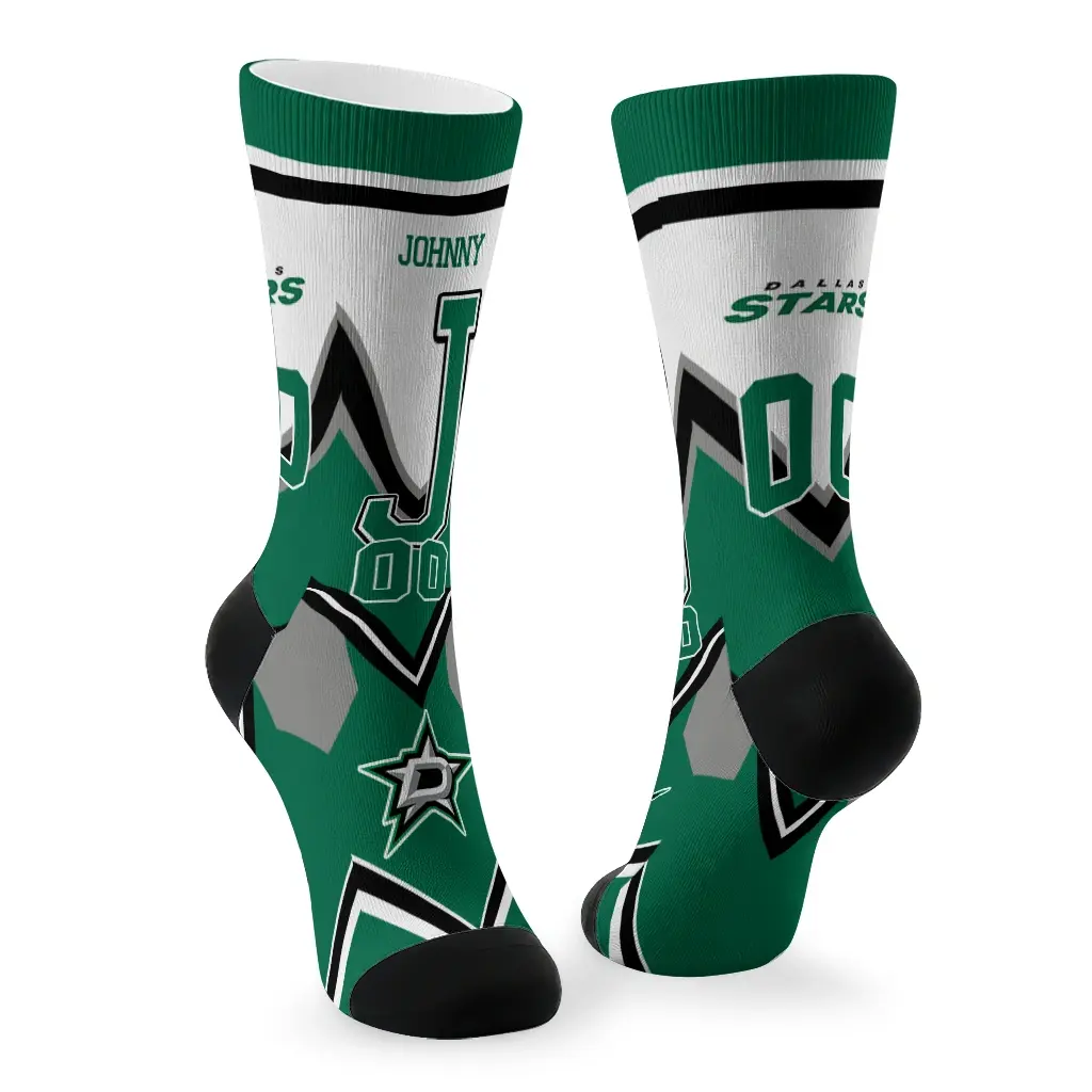Dallas Stars Socks Personalized Arrow Blocks Green Fashion Forward Dallas Stars Socks Personalized Arrow Blocks Green Fashion Forward