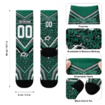 Dallas Stars Socks Personalized Leopard Print Green Black Best Selling
