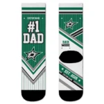Dallas Stars Socks - Personalized Pinstripe Chevron Green White