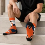 Denver Broncos Socks Custom Arrow Blocks Orange Best Selling