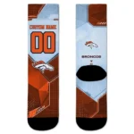 Denver Broncos Socks Customized Geometric Tech Orange Best Selling