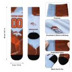Denver Broncos Socks Customized Geometric Tech Orange Best Selling
