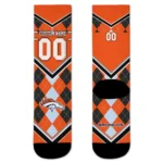 Denver Broncos Socks Personalized Argyle Pattern Orange Best Selling