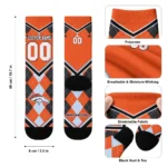 Denver Broncos Socks Personalized Argyle Pattern Orange Best Selling