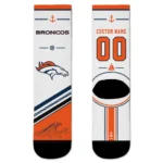 Denver Broncos Socks - Personalized Nautical Icons Orange White
