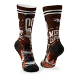 Denver Broncos Socks Personalized Snowy Scene Orange White Best Selling