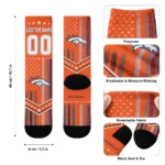 Denver Broncos Socks Personalized Star Stripes Orange White Best Selling