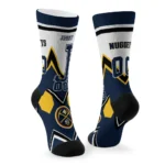 Denver Nuggets Socks Custom Arrow Blocks Blue Best Selling