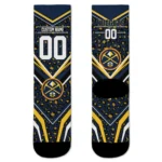 Denver Nuggets Socks Custom Leopard Print Blue Black Best Selling
