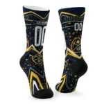 Denver Nuggets Socks Custom Leopard Print Blue Black Best Selling