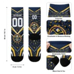 Denver Nuggets Socks Custom Leopard Print Blue Black Best Selling